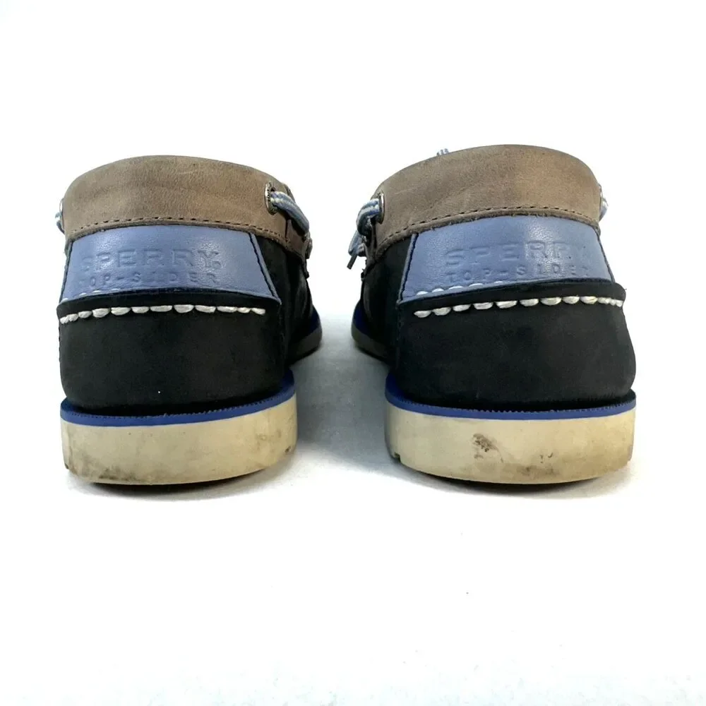 Sperry Boat Dress Shoes Spring Summer Mens 10.5 Leather Casual Flats Blue Gray